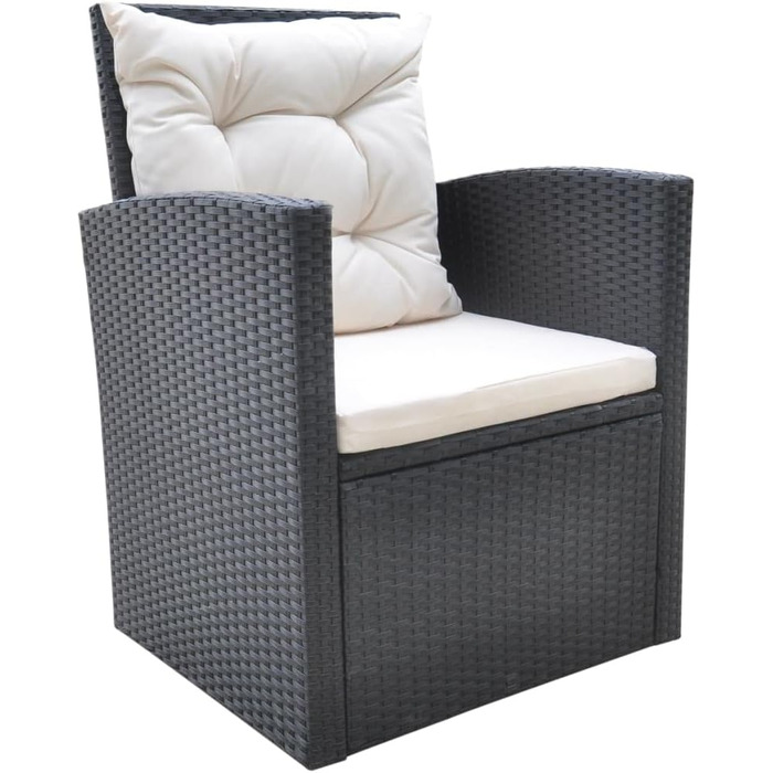 Комплект садових меблів Garten-Lounge 6-TLG з подушками, полиротанг, чорний