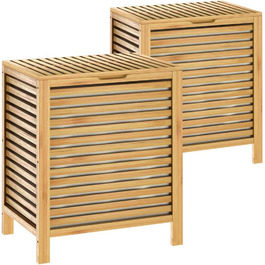CASARIA® Вішалка для рушників з бамбука, 2 шт., 82x40x24 см, 3 сходинки, підлогова стійка для ванної кімнати