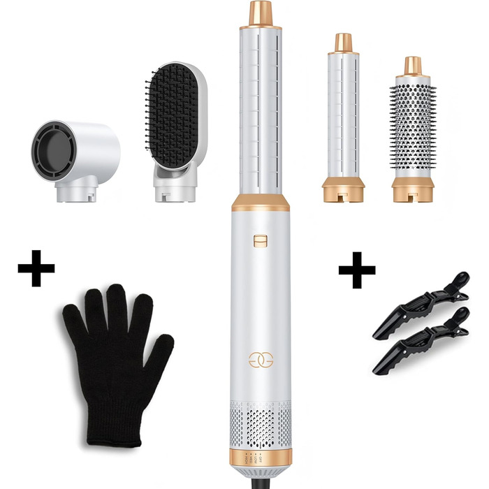 Airstyler 5-в-1: Професійний набір для укладки волосся з гарячою щіткою, феном з іонізацією, автоматичним завивачем для локонів та об'єму