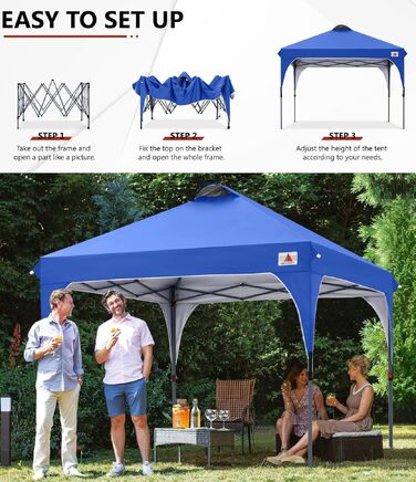 Павільйон садовий водонепроникний ABCCANOPY 3x3м, синій - швидкозбірний, з сумкою для транспортування та комплектом кріплень