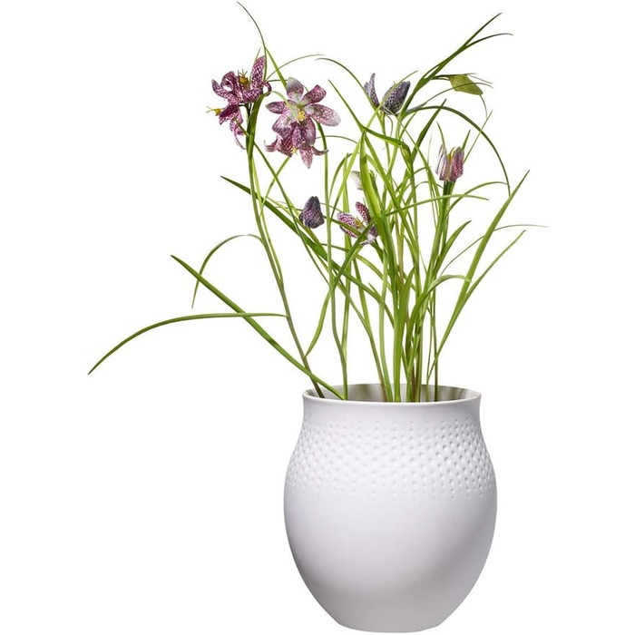 Ваза Villeroy & Boch Collier Blanc Perle No. 1, 16.5 x 16.5 x 17.5 см, білий фарфор преміум-класу, сучасний дизайн