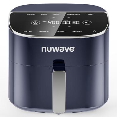 Аерофритюрниця Nuwave Brio Plus, 2.5 л, цифровий сенсорний дисплей, регулювання температури від 22.5°F до 450°F, темно-синя
