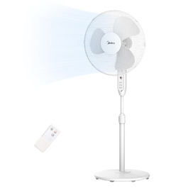 Вентилятор підлоговий Midea FS40-16JRA, 40 Вт, пульт, 3 швидкості, низький рівень шуму (55-65 дБ)