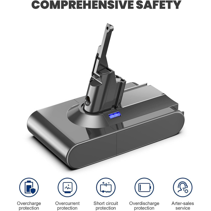 Акумулятор для пилососа Dyson V10 (Powtree) + фільтр та гвинти - 6.0Ah, Сірий