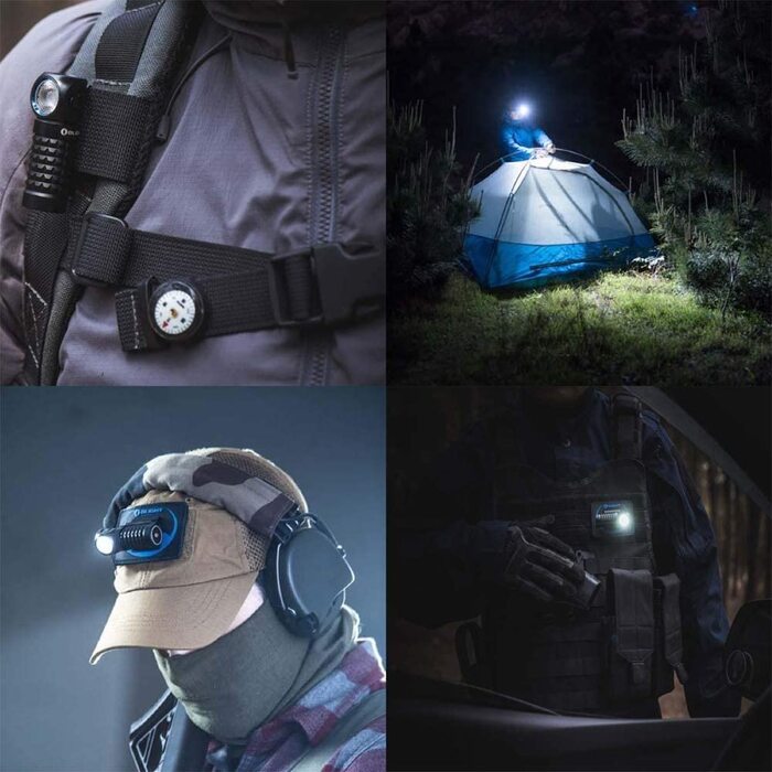 Налобний ліхтар OLIGHT Perun Mini Kit, 1000 лм, LED, USB зарядка, 100 м, 5 режимів, 60° регулювання, для риболовлі, бігу, кемпінгу, чорний