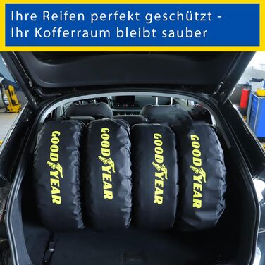 Сумки для шин Goodyear з 600D поліестеру, чорні, водовідштовхувальні, захист від УФ, набір 4 шт.