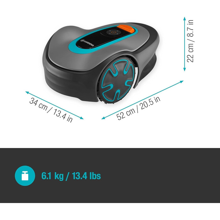 Робот-газонокосарка Gardena SILENO minimo 350 м², інтелектуальна, з Bluetooth-додатком, програмована, для газону