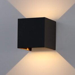 Світильник настінний LED K-Bright 12W для дому та вулиці, двосторонній потік світла (вгору та вниз), теплий білий 3000K, водонепроникний IP65, антрацит