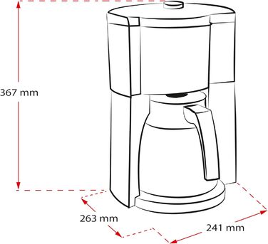 Кавоварка Melitta Look Therm Timer з термокувшином, таймером і захистом від капання, біла, модель 1025-17, для фільтр-кави