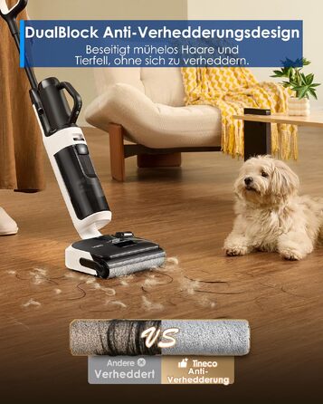 Tineco FLOOR ONE Switch S6 Stretch Breeze: 2-в-1 пилосос для сухого та вологого прибирання з функцією самоочищення та тривалістю роботи 60 хв