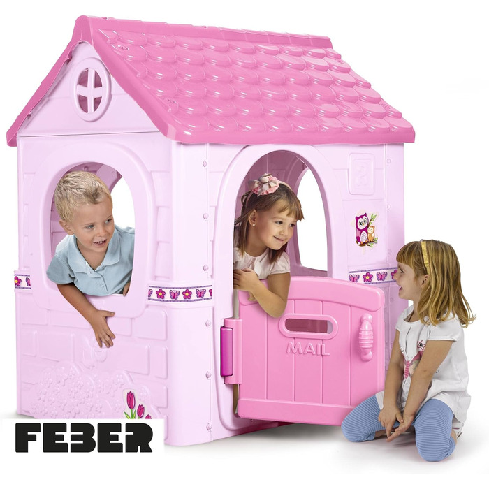Дитячий будиночок FEBER Fantasy House FAMOSA (рожевий) для ігор вдома та на вулиці, з дверцятами, міцний, для дітей 2-6 років