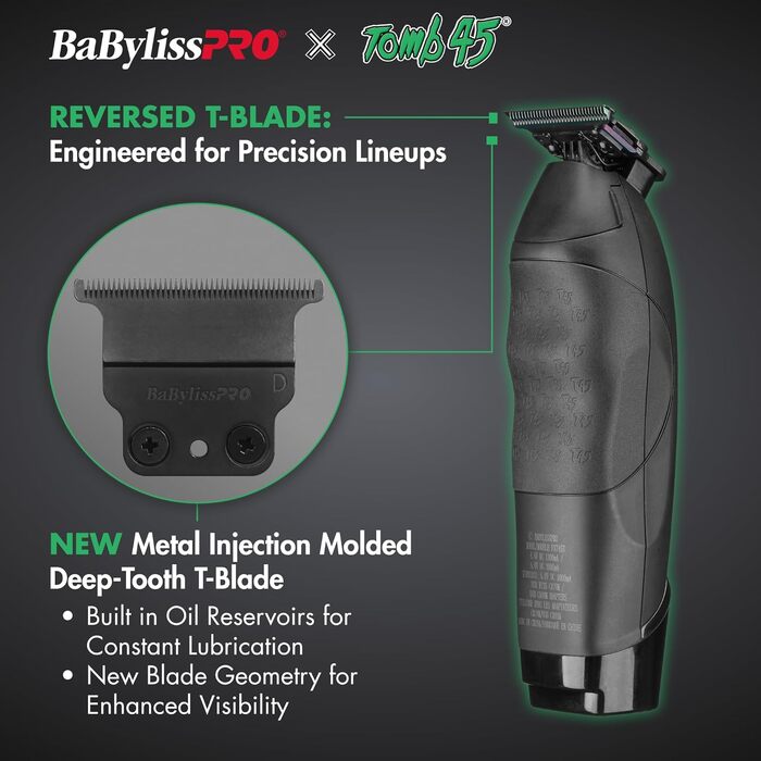 Машинка для стрижки волосся BaBylissPRO Tomb45, акумуляторна, професійна (Триммер)