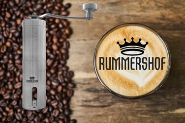 Кавомолка ручна з керамічними жорнами Kaffeemühle 2.0 - Еспресо-кавомолка з нержавіючої сталі + щітка та мішок для збору кави. Точне регулювання помелу.