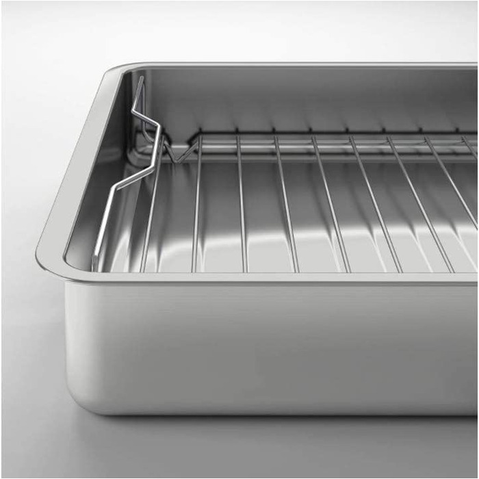 Форма для запікання з решіткою IKEA Koncis, нержавіюча сталь, 40x32x7 см, срібляста