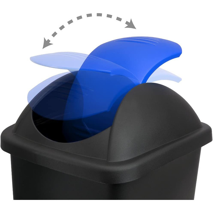 Смітник Stefanplast з маятниковою кришкою, 60 л, чорний/синій