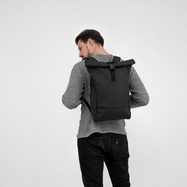 Рюкзак Johnny Urban Harvey Medium чорний, роллтоп 15л, водостійкий, для ноутбука, для міста, унісекс