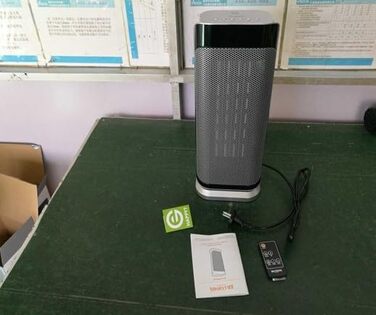 Керамічний обігрівач Brandson 2000 Вт з дистанційним керуванням, енергоощадний, тихий, для ванної кімнати, з осциляцією, сріблястий, сертифікат GS, переможець 2024 року