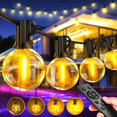 Гірлянда світлодіодна LED 30м вулична: Водонепроникна, димована, теплий білий, ретро, для вулиці та дому, декор для Хелловіну, весілля, вечірки, павільйону, балкону