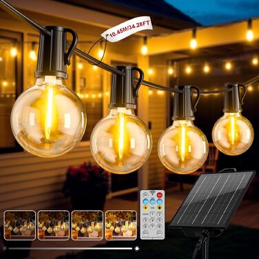Сонячна гірлянда LED для вулиці 17.1м, 8 режимів, IP44, 24+1 лампочки, акумулятор 3600mAh - для саду, балкону, вечірок