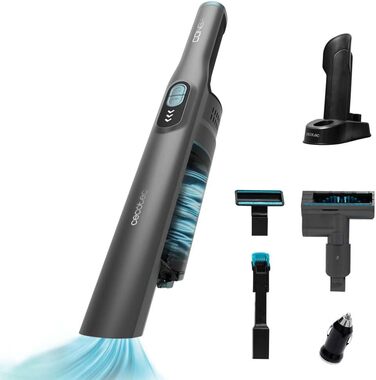 Ручний пилосос Cecotec Conga Rockstar: 210 Вт, цифровий, 20 кПа, до 40 хв роботи, 2 режими, насадки 2в1, для килимів та матраців, сірий (Micro+ Clean&Car)