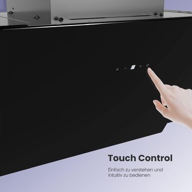 Витяжка кухонна COMFEE' CH60J72ET6A3B 60 см, 650 м³/год, сенсорне керування та керування жестами, LED-підсвітка, клас енергоефективності A+++, чорна