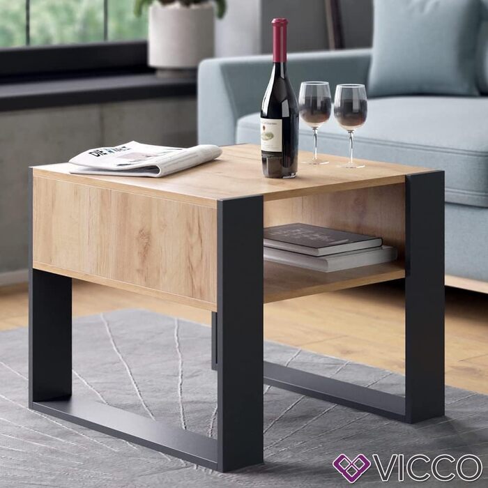 Журнальний стіл Vicco, антрацит/дуб золотий, 59x62 см