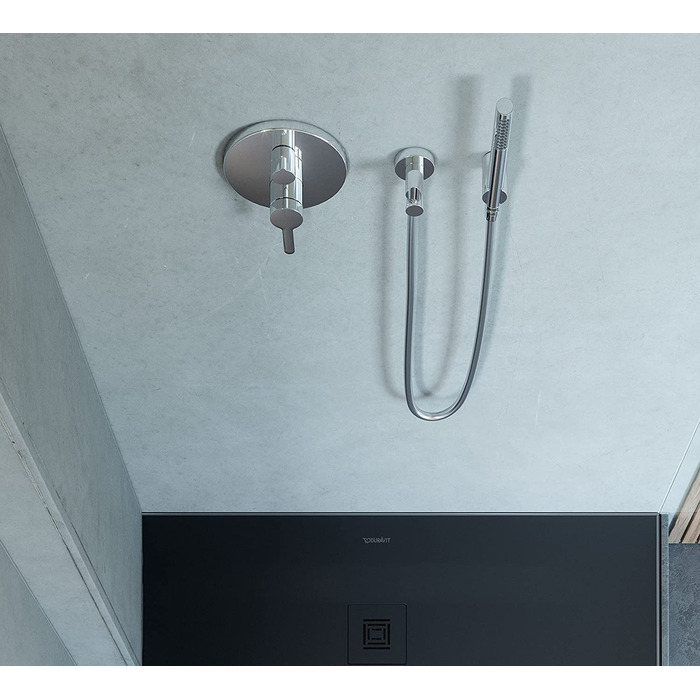 Duravit водозберігаюча кругла ручна душова лійка з режимом Rain, MinusFlow, хром, легке очищення