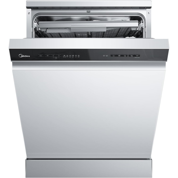 Посудомийна машина Midea SV 5.14K10C, 45 см, 10 комплектів, вбудована, з Wi-Fi, 8 програм, 44 дБ, автоматичне відкриття дверцят, таймер затримки 0-24 год, Inox
