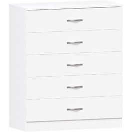 Комод Vida Designs, ДСП, білий, 90x36x75 см, 5 шухляд