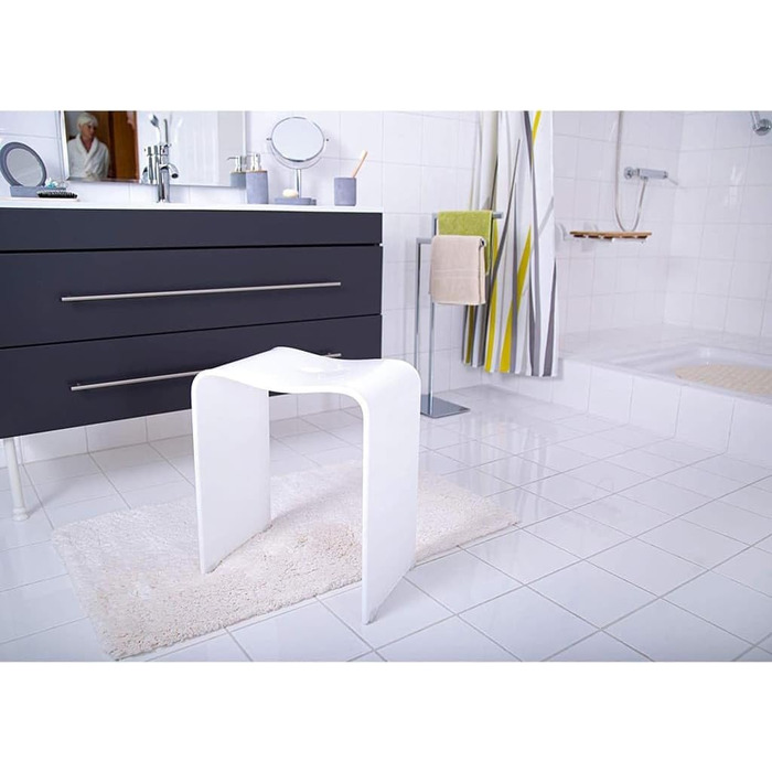 RIDDER Trendy Bad-Hocker, акриловий табурет для ванної кімнати, білий, 39 x 47 x 28 см