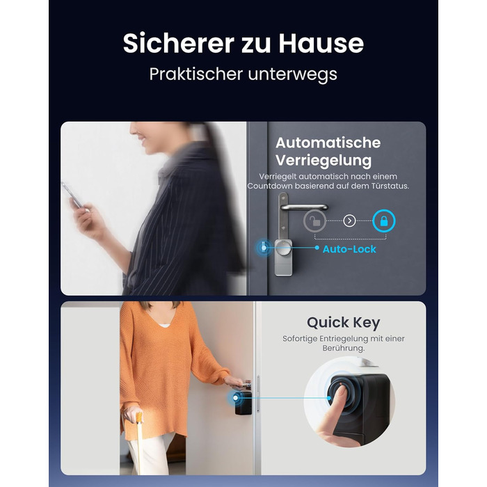 SwitchBot Smart Lock Pro Matter Silver: Розумний замок з акумулятором, підтримка Matter, WiFi, Apple Home, Alexa, Google Home, IFTTT