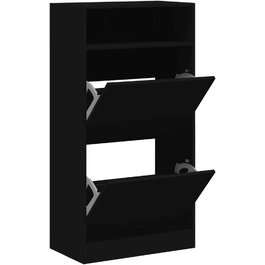 vidaXL Шафа для взуття чорна 60x34x116 см, ДСП