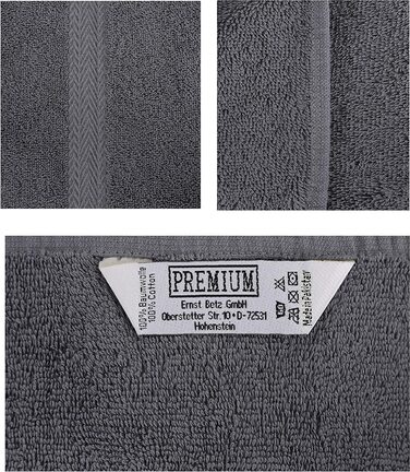 Набір рушників Betz PREMIUM 10 шт. – махрові: 2 банних, 4 для рук, 2 гостьових, 2 рукавиці, колір старорожева та антрацит