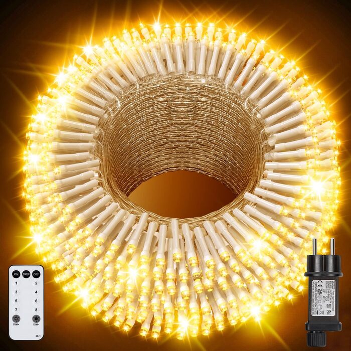 Світлодіодна гірлянда YAGOPAL 100м 800 LED для вулиці та дому, багатоколірна, 8 режимів з пультом керування та таймером, IP65 для ялинки, тераси та святкового декору