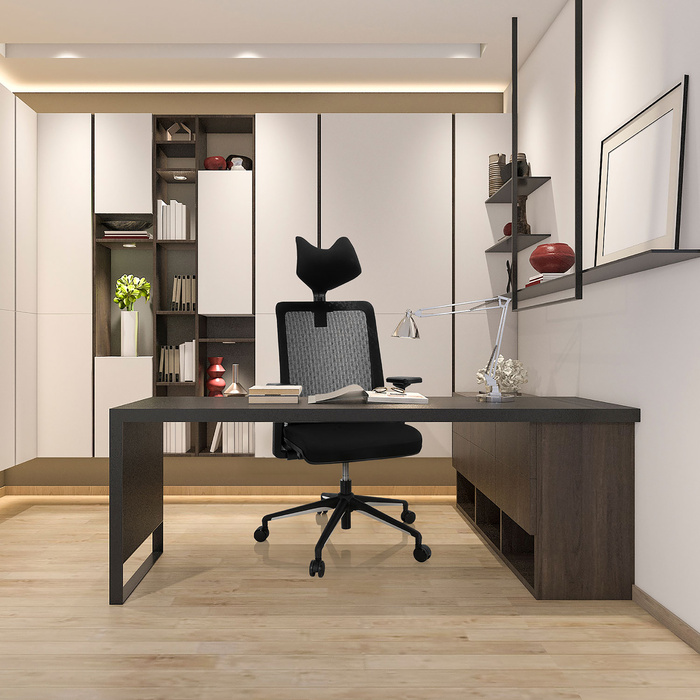 Офісне крісло / поворотне крісло SKATE MA сітка / тканина чорна hjh OFFICE