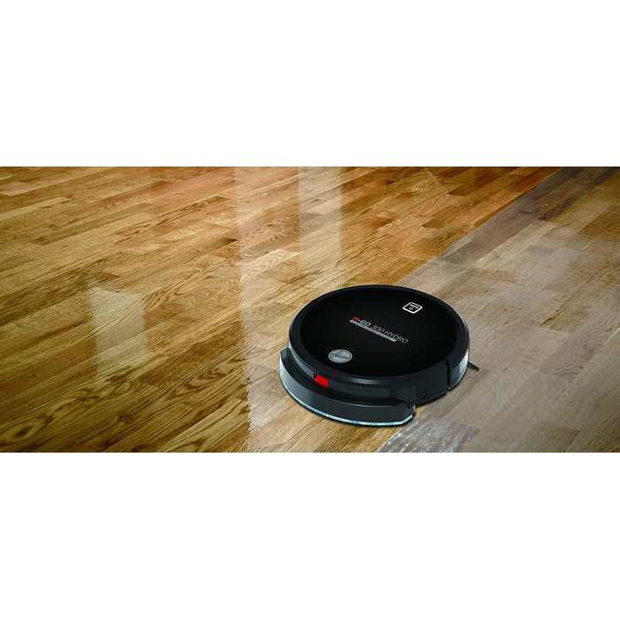 Робот-пилосос Hoover H-GO 300 HYDRO з функцією вологого прибирання для всіх типів підлог і килимів, 5 програм, 120 хв роботи, сенсор перешкод, захист від падінь