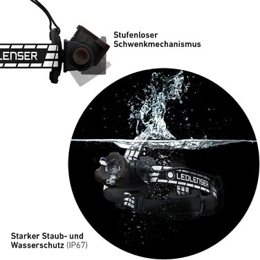 Налобний ліхтар Ledlenser H7R Signature, 1200 лм, LED, акумуляторний, водонепроникний IP67, фокусування, Bluetooth, USB-зарядка, для шолома, MTB, для туризму