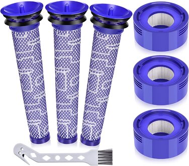 HEPA-фільтри Artraise V8 для Dyson V8/V7, комплект 6 шт (3 післямоторних, 3 передмоторних), змінні фільтри для пилососів Dyson Animal/Absolute, сумісність DY-96566101, DY-96747801