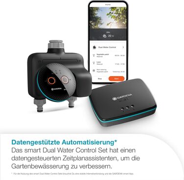 Gardena smart Water Control 19033-20: Система автоматичного поливу для саду з управлінням через смартфон, датчиком вологості та захистом від заморозків