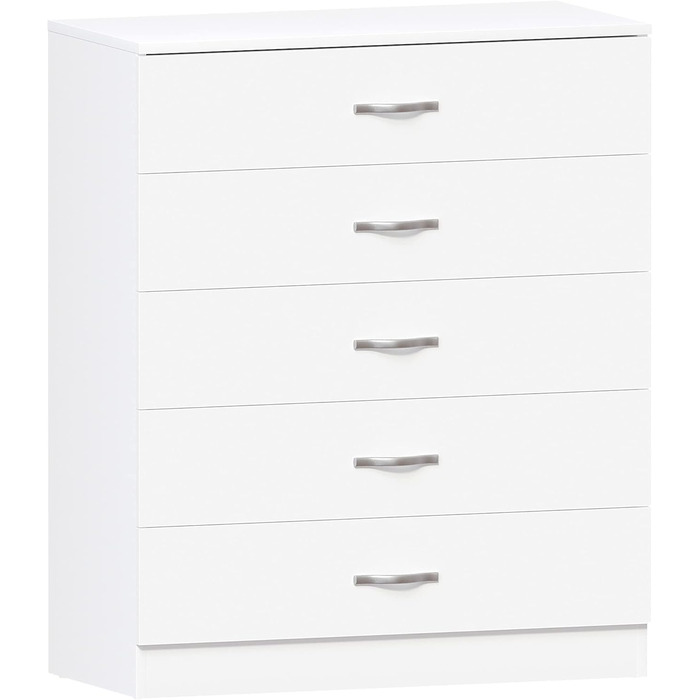 Комод Vida Designs, ДСП, білий, 90x36x75 см, 5 шухляд