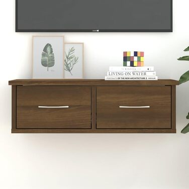 Підвісна тумба для телевізора vidaXL, 60x26x18,5 см, коричнева, імітація дуба, МДФ, меблі для вітальні