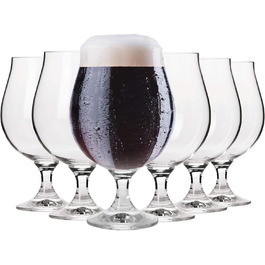 Набір склянок для темного пива Krosno Dunkel Stout 500 мл, 6 шт, колекція Elite, для дому та вечірок, можна мити в посудомийці