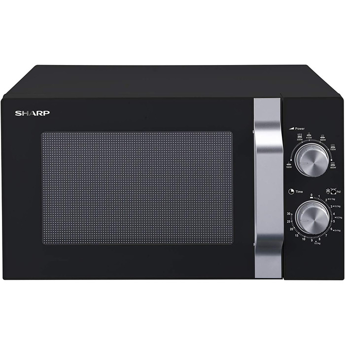 Мікрохвильова піч Sharp R204BA 20 л, 800 Вт, 6 режимів, таймер 30 хв, чорна