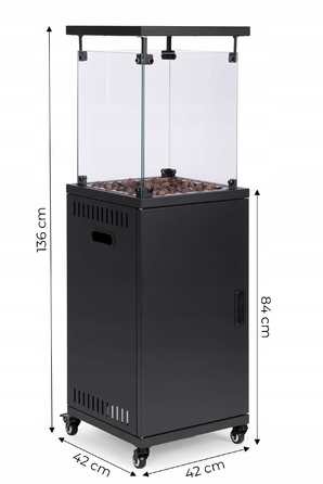 Газовий обігрівач MultiGarden 13 кВт, сталевий зі склом, 136 см