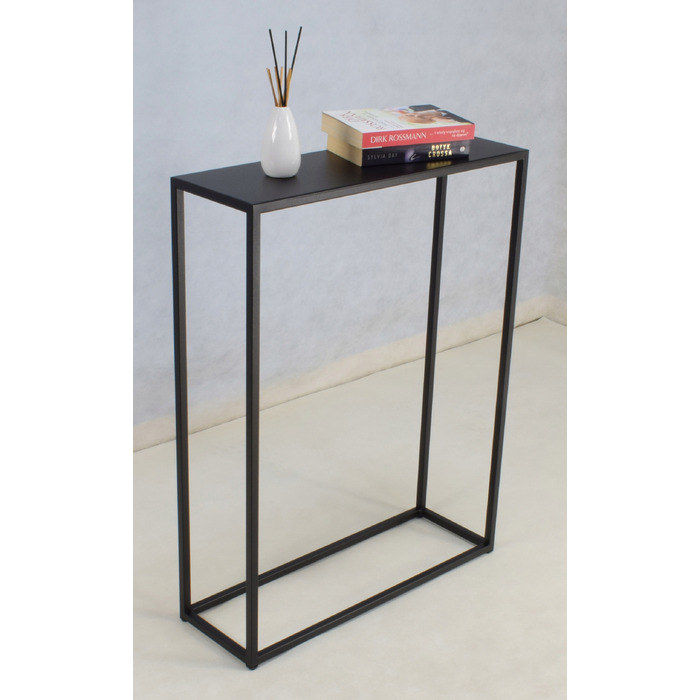 Вузька консоль Loft Metal 60x20x78 см, чорна