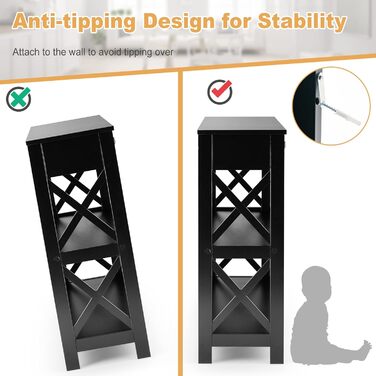 Консольний стіл GIANTEX чорний 100x30x80 см з висувною шухлядою та 2 полицями, вузький стіл у передпокій, сучасний декор-столик, тумба з захистом від перекидання