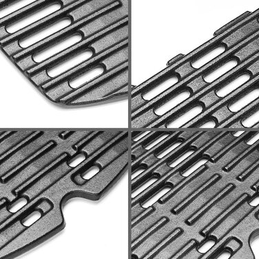 Чавунна решітка для гриля Weber Q100/Q1000/Q1200/Q1400, 32x21,6 см, 2 шт. – запасна решітка для газового гриля, аксесуари для Baby Q