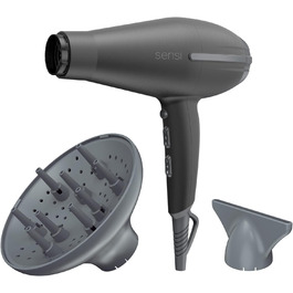 Фен професійний Gama Italy Tempo 5D Sensi - 2200 Вт - Іонізація, захист від озону, догляд за волоссям, 530 г, чорний