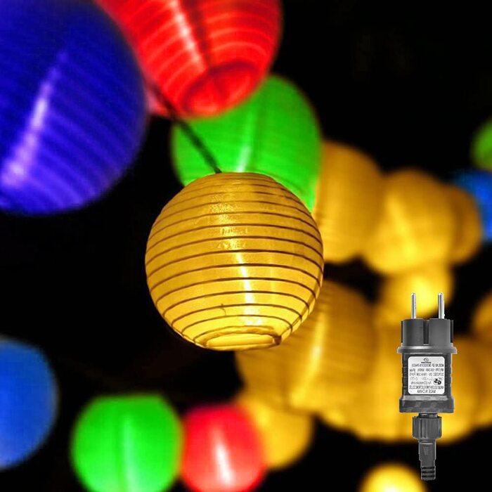 Світлодіодна гірлянда Gresonic з ліхтариками, 20 LED, різнокольорова, для саду, вечірки, весілля, новорічна, з мережевим підключенням, для дому та вулиці