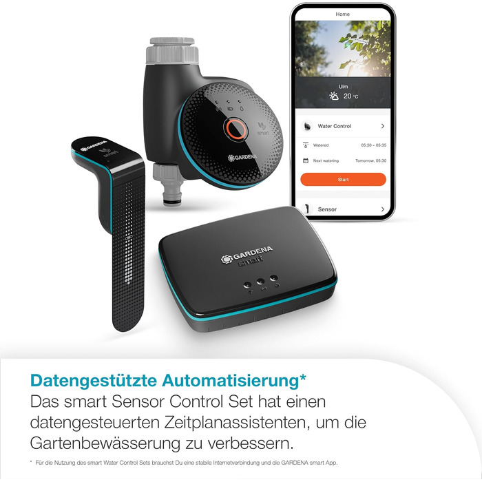 Gardena Smart Water Control 19033-20: Система автоматичного поливу з датчиком та шлюзом для розумного дому